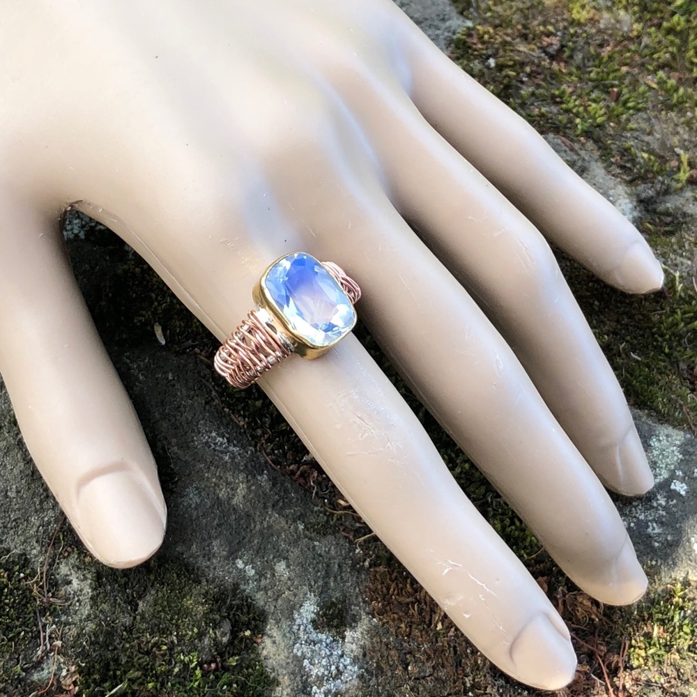 SOLD Fire opalite ring - Picture 4 of 8